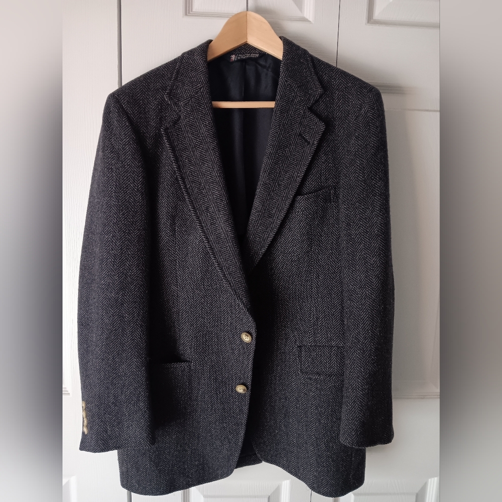 Austin Reed Dark Blue Herringbone Blazer